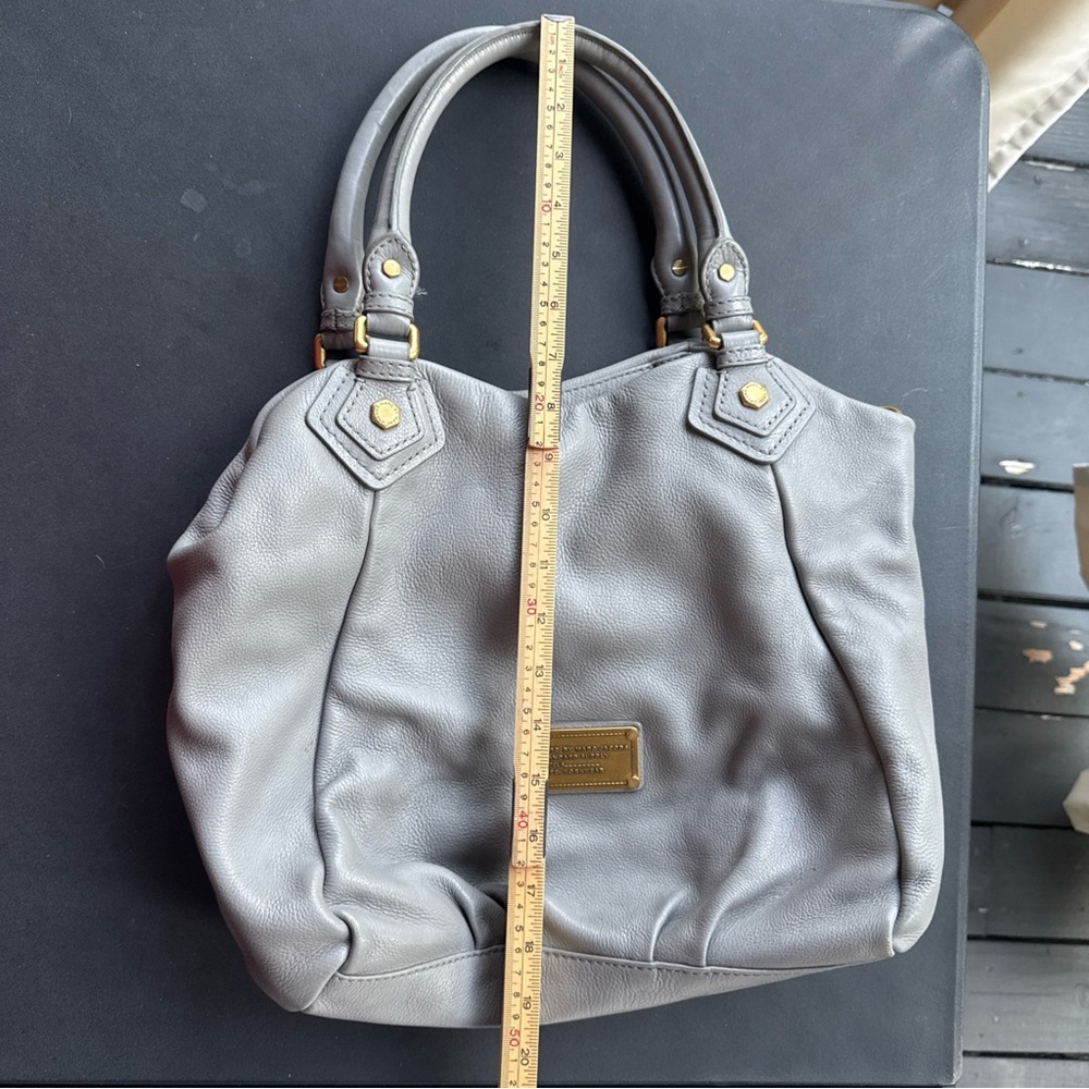 Vintage Marc By Marc Jacobs Q Fran Large Grey Pebbled Leather Shoulder Tote Bag - Picture 6 of 10